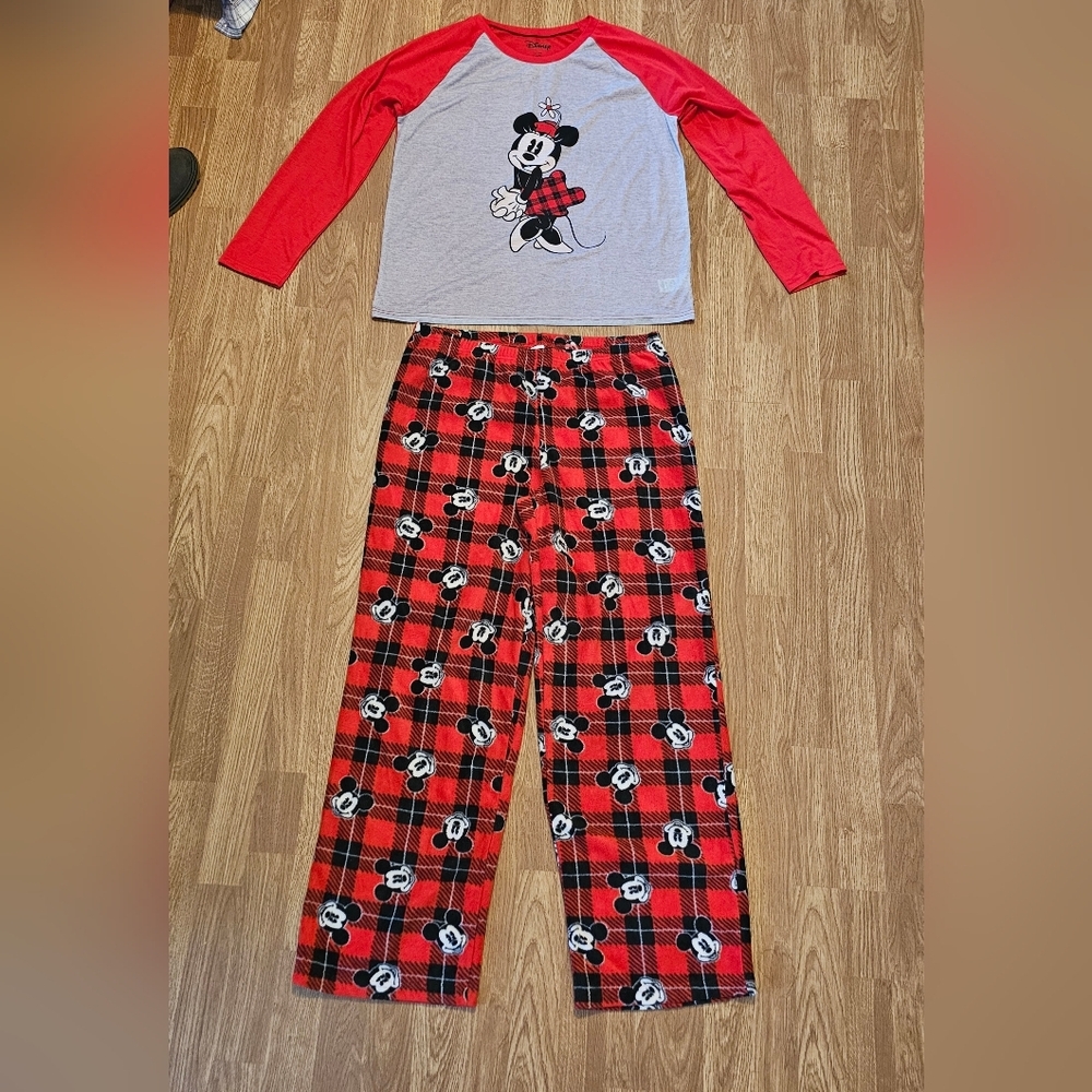 Women's Disney Mickey Mouse Red and Black Pajama Set